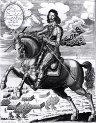 Ritratto equestre di Sua Eccellenza Sir Thomas Fairfax (1617-71) 3º barone, inciso da William Marshall